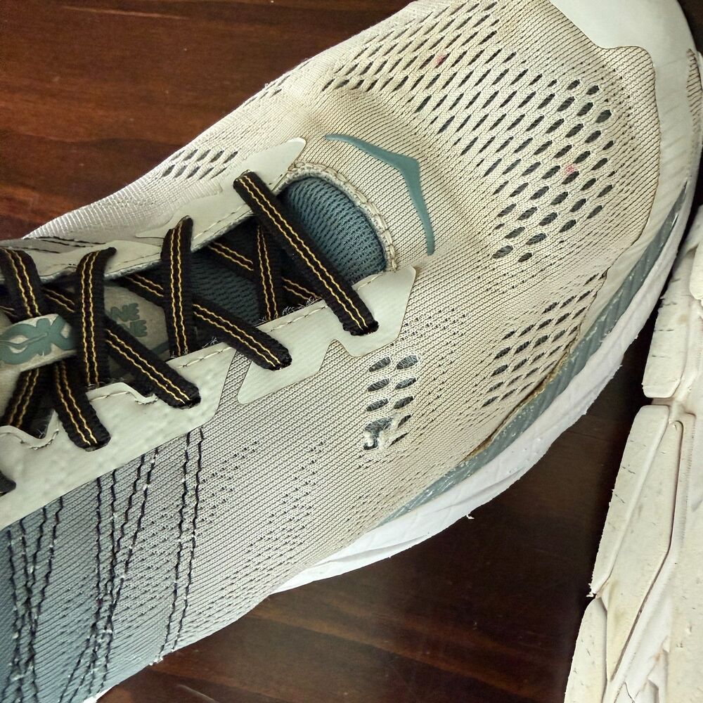 Size - 12 Hoka One One Clifton 6 Shoes Men's Gray Blue Running Max Cushion Road - Picture 10 of 11